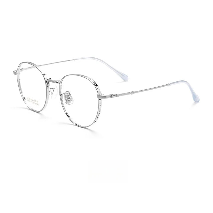 Yimaruili Women's Full Rim Round Titanium Eyeglasses 50814