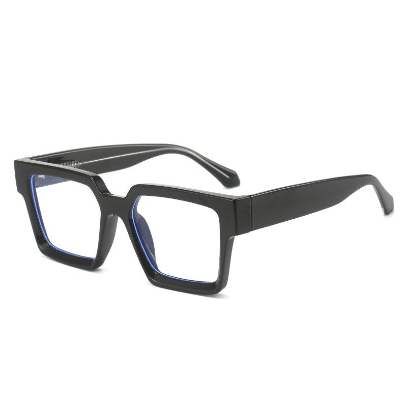 CCSpace Unisex Full Rim Square PC Plastic Eyeglasses 56604 Full Rim CCspace C1Black  