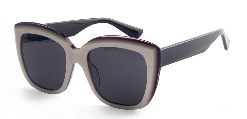 Esnbie Women's Full Rim Square Cat Eye Acetate Sunglasses 472041