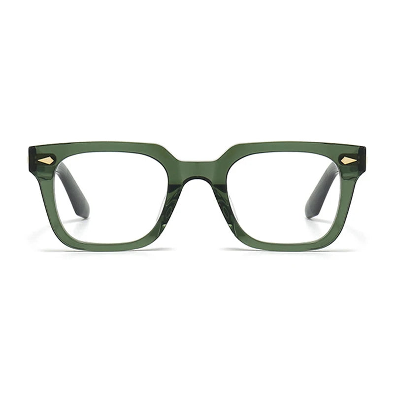 Black Mask Unisex Full Rim Square Acetate Handcrafted Eyeglasses 382348 Full Rim Black Mask   