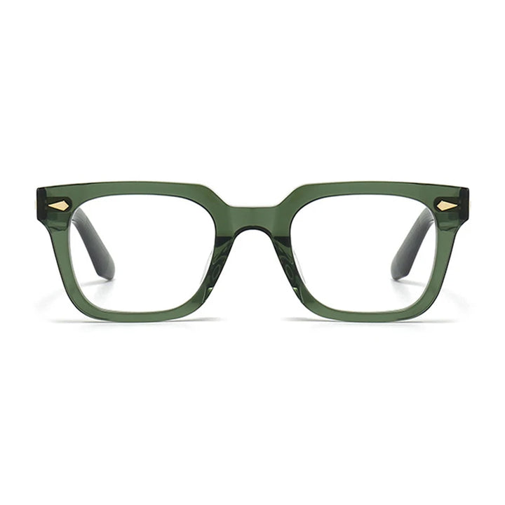 Black Mask Unisex Full Rim Square Acetate Handcrafted Eyeglasses 382348 Full Rim Black Mask   