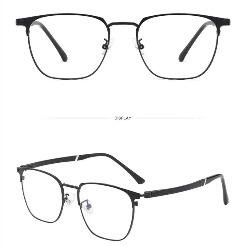 Kocolior Unisex Full Rim Square Titanium Alloy Hyperopic Reading Glasses 6120.