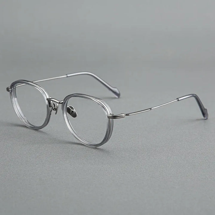Black Mask Unisex Full Rim Round Titanium Eyeglasses BM-GH0084