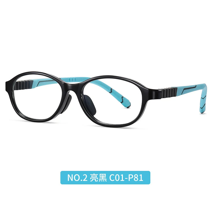 Vicky Unisex Youth's Full Rim Square Tr 90 Silicone Eyeglasses V0820 Full Rim Vicky ZC820-C01-P81 CHINA 