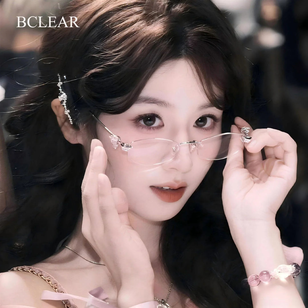 Bclear Women Rimless Geometric Alloy Eyeglasses BSF-30915WK