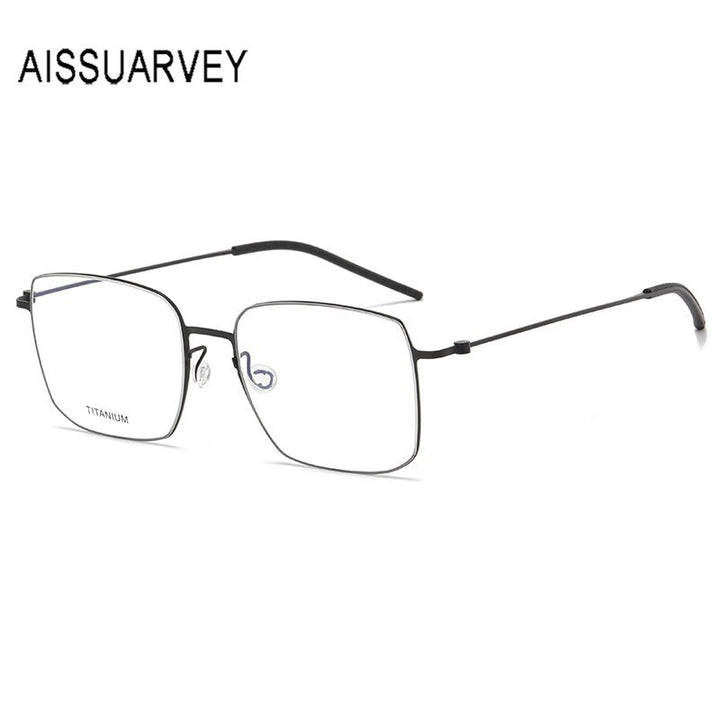 Aissuarvey Men's Full Rim Square Titanium Eyeglasses 544518a Full Rim Aissuarvey Eyeglasses   