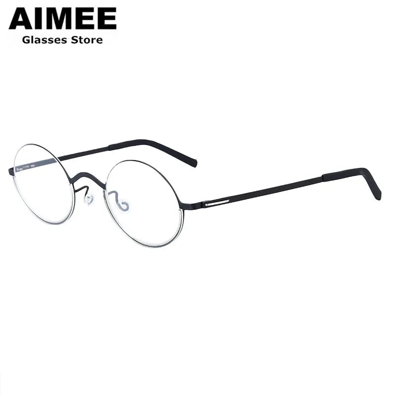 Aimee Women's Full Rim Oval Screwless Titanium Eyeglasses 198801