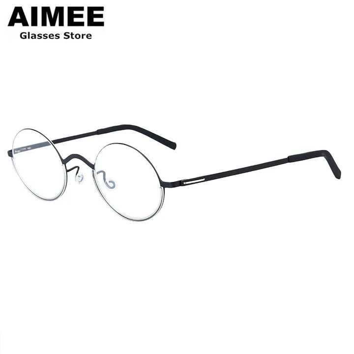 Aimee Women's Full Rim Oval Screwless Titanium Eyeglasses 198801
