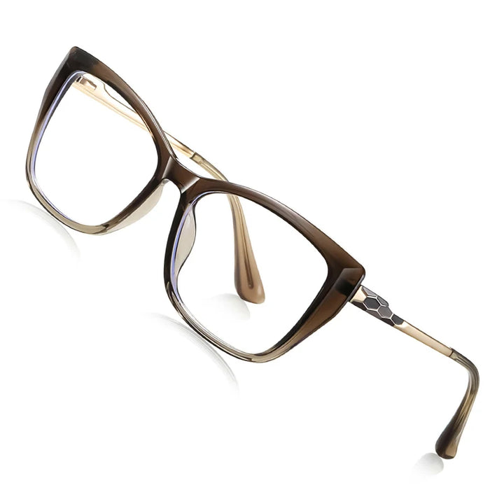 Vicky Women's Full Rim Square Cat Eye Tr 90 Alloy Reading Glasses 77230