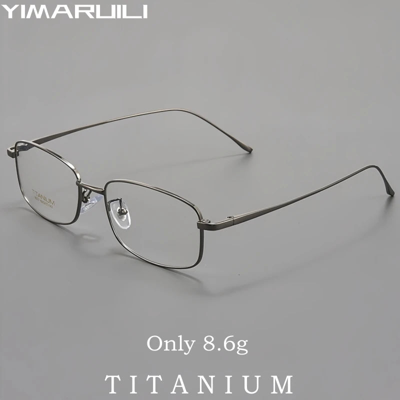 Yimaruili Men's Full Rim Square Titanium Eyeglasses Y8027 Full Rim Yimaruili Eyeglasses   