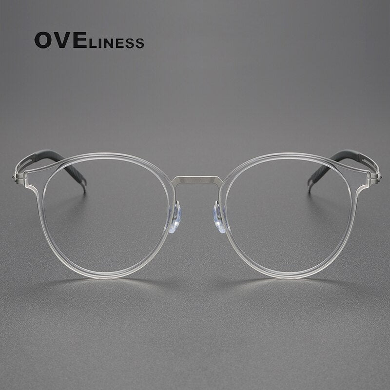 Oveliness Unisex Full Rim Round Titanium Eyeglasses 8202302 Full Rim Oveliness   