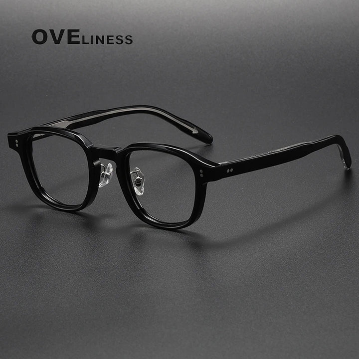 Oveliness Unisex Full Rim Square Acetate Eyeglasses V013 Full Rim Oveliness black  