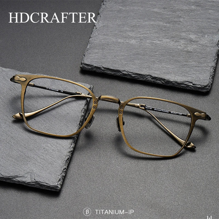 Hdcrafter Unisex Full Rim Square Titanium Eyeglasses 3135 Full Rim Hdcrafter Eyeglasses   