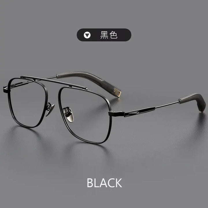 Zirosat Men's Full Rim Square Titanium Eyeglasses 344105