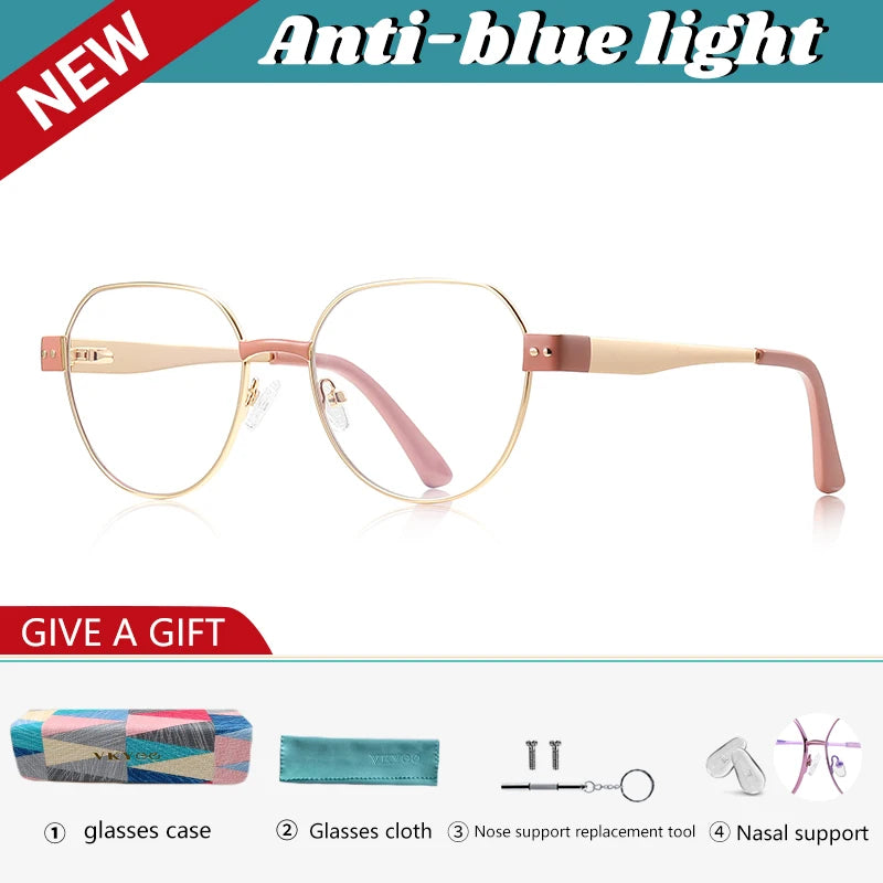 Vicky Women's Full Rim Flat Top Oval Alloy Tr 90 Reading Glasses 513174