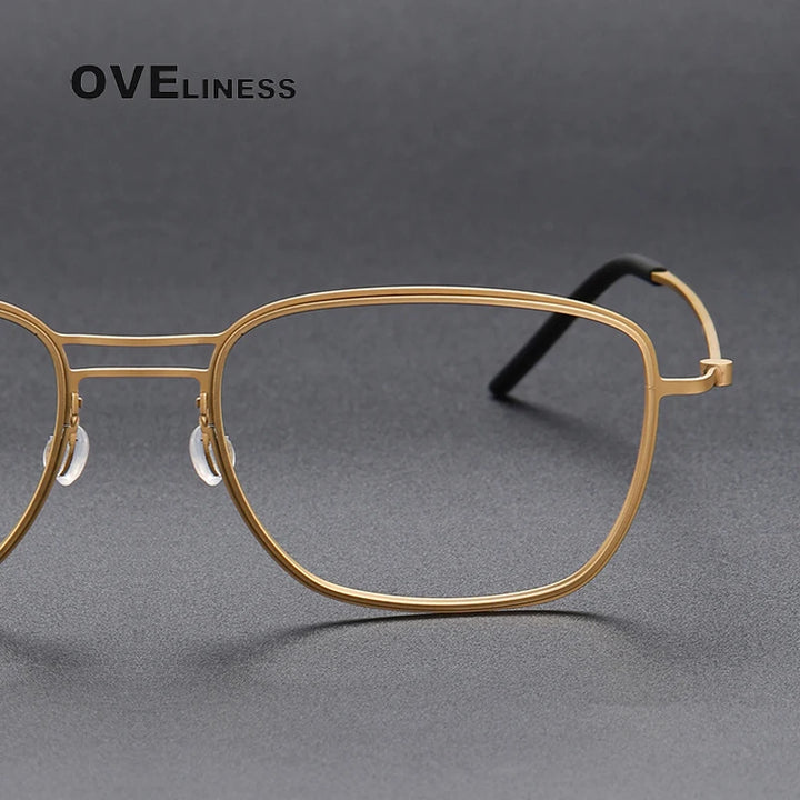 Oveliness Unisex Full Rim Square Screwless Titanium Eyeglasses 5524 Full Rim Oveliness   