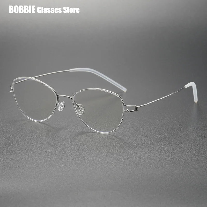 Bobbie Women's Full Rim Oval Cat Eye Titanium Eyeglasses 405017