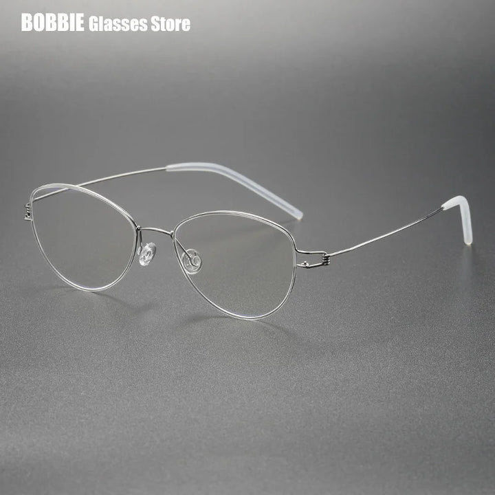 Bobbie Women's Full Rim Oval Cat Eye Titanium Eyeglasses 405017