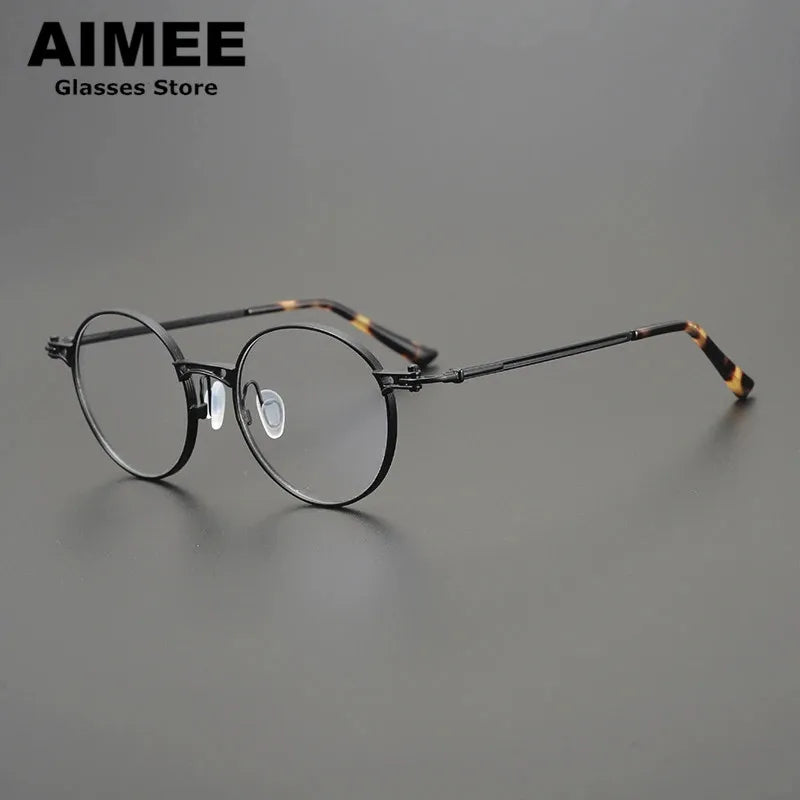 Aimee Unisex Full Rim Round Titanium Eyeglasses 5891 Full Rim Aimee   