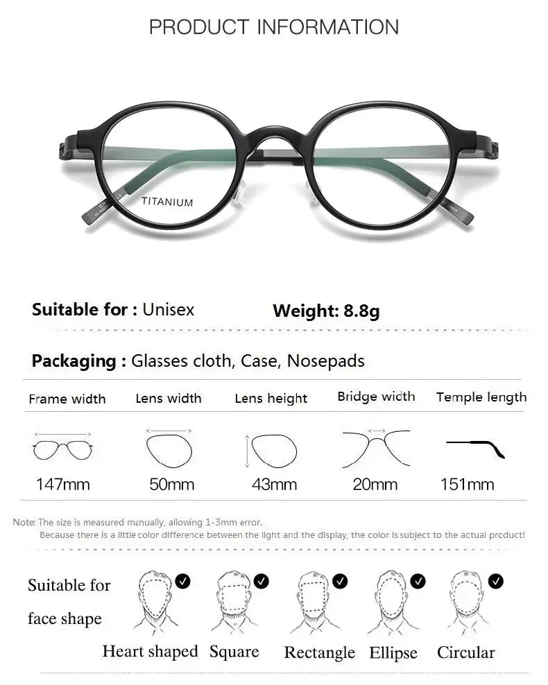 Aimee Unisex Full Rim Round Titanium Acetate Eyeglasses 481011 FuzWeb
