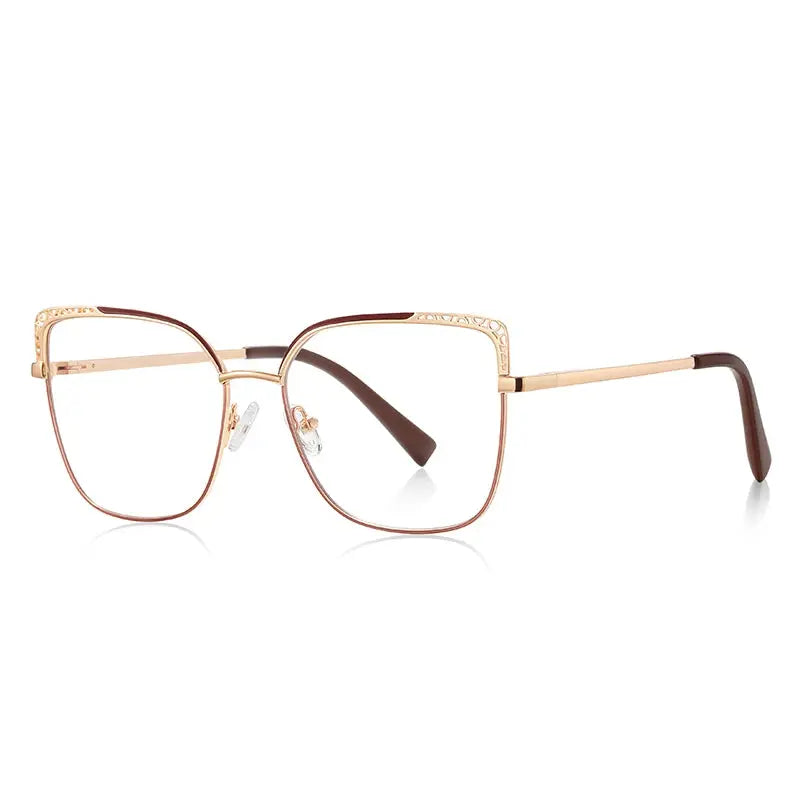 Vicky Women's Full Rim Large Square Alloy Reading Glasses 3114 — view 2 | Vicky at FuzWeb