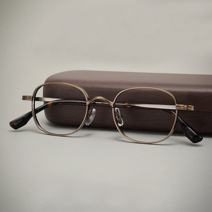 Black Mask Unisex Full Rim Oval Square Titanium Eyeglasses 310520