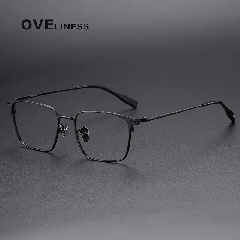 Oveliness Women's Full Rim Square Titanium Eyeglasses 81004 Full Rim Oveliness black