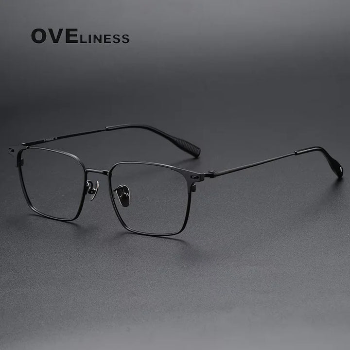 Oveliness Women's Full Rim Square Titanium Eyeglasses 81004 Full Rim Oveliness black