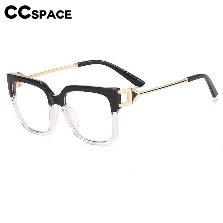 CCSpace Women's Full Rim Square Tr 90 Titanium Eyeglasses 56784 Full Rim CCspace   