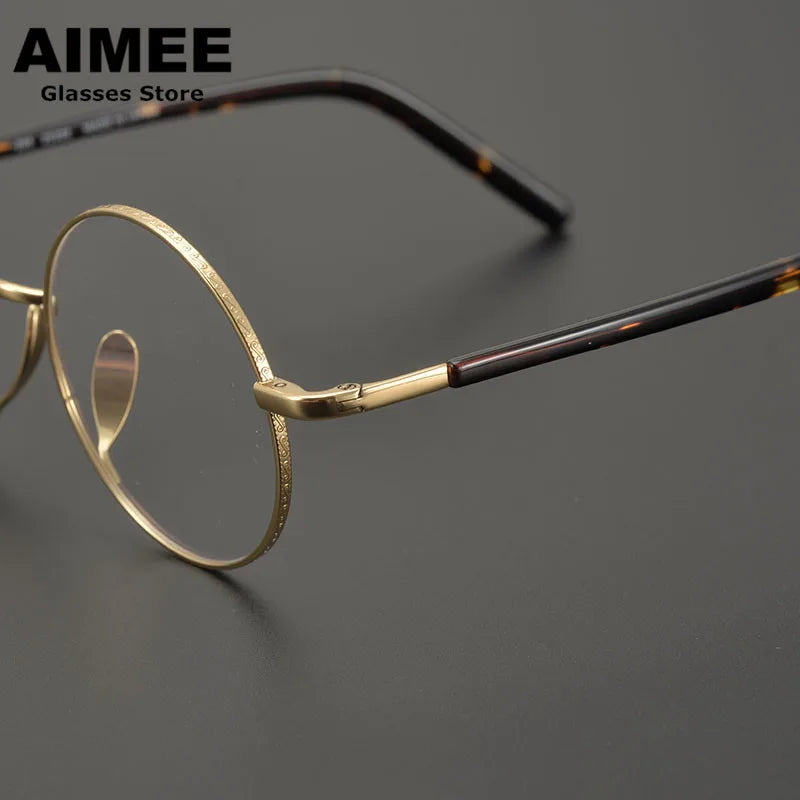 Aimee Unisex Full Rim Round Titanium Acetate Eyeglasses 11122 Full Rim Aimee   