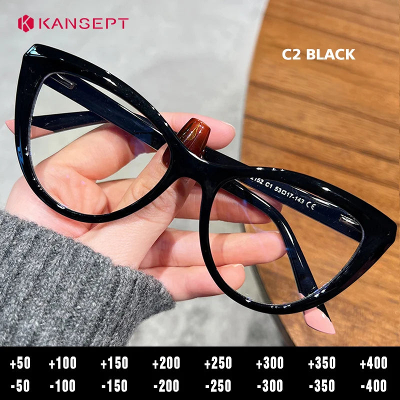 Kansept Women's Full Rim Cat Eye Tr 90 Alloy Reading Glasses 712156
