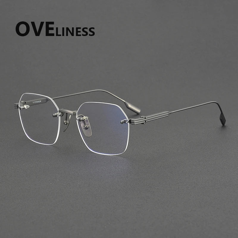 Oveliness Women's Rimless Square Titanium Eyeglasses 81038