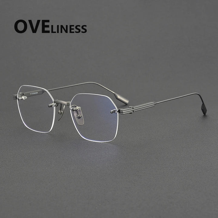 Oveliness Women's Rimless Square Titanium Eyeglasses 81038