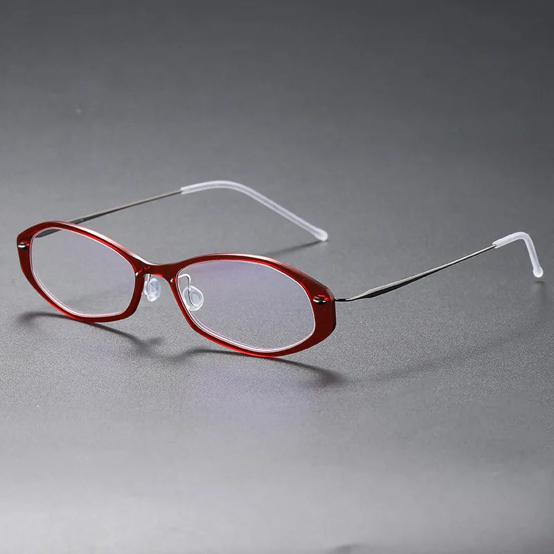 Aimee Unisex Full Rim Polygonal Pure Titanium Eyeglasses 6509 — view 7 | Aimee at FuzWeb