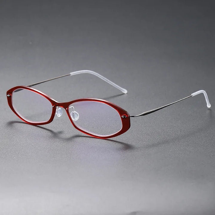 Aimee Unisex Full Rim Polygonal Pure Titanium Eyeglasses 6509 — view 7 | Aimee at FuzWeb