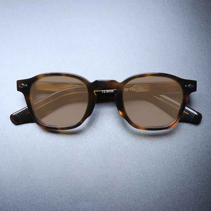 Gatenac Unisex Full Rim Square Acetate Polarized Sunglasses M009 Sunglasses Gatenac Tortoiseshell Brown  