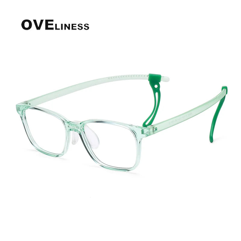 Oveliness Unisex Youth's Full Rim Square Tr 90 Titanium Eyeglasses 50939 Full Rim Oveliness green c16  