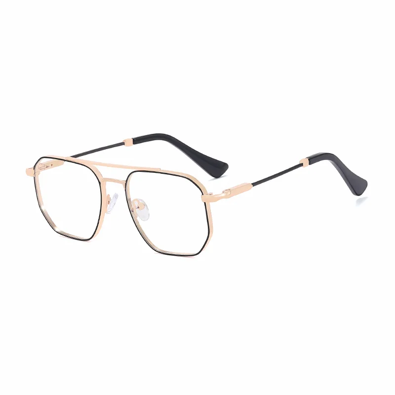 Ralferty Men's Full Rim Square Alloy Eyeglasses R91314 Full Rim Ralferty C5 Black Gold  