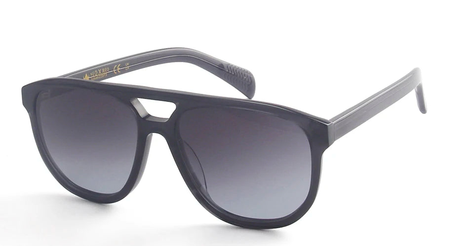 Esnbie Unisex Full Rim Round Double Bridge Acetate Sunglasses 2414271