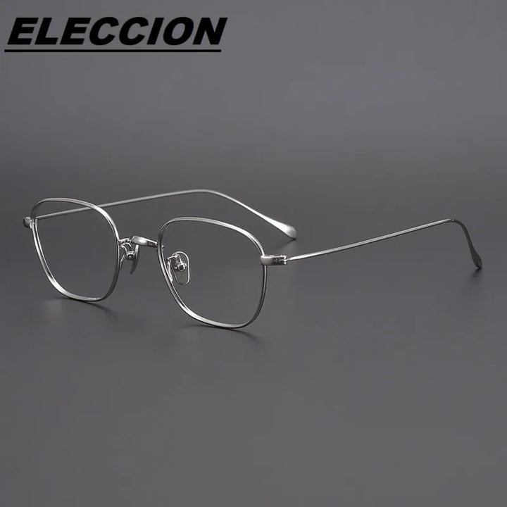 Eleccion Women's Full Rim Square Polygon Titanium Eyeglasses 7199