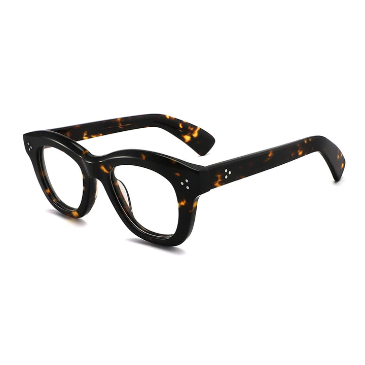 Gatenac Unisex Full Rim Square Cat Eye Thick Acetate Eyeglasses Gx1563 Full Rim Gatenac Tortoiseshell