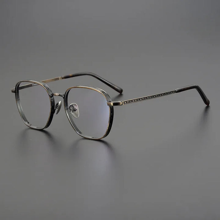 Black Mask Unisex Full Rim Titanium Square Eyeglasses 3101 Full Rim Black Mask   