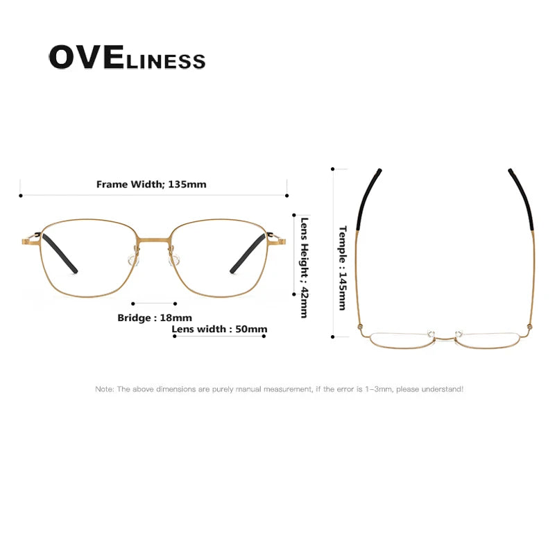 Oveliness Women's Full Rim Square Titanium Eyeglasses 5530 Full Rim Oveliness   