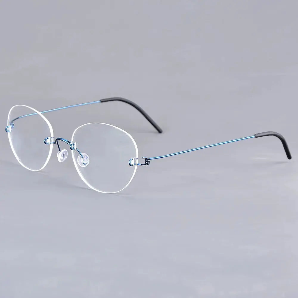 Bobbie Full Rim 204600 Womens Oval Round Screwless Titanium Frames — view 1 | Bobbie at FuzWeb