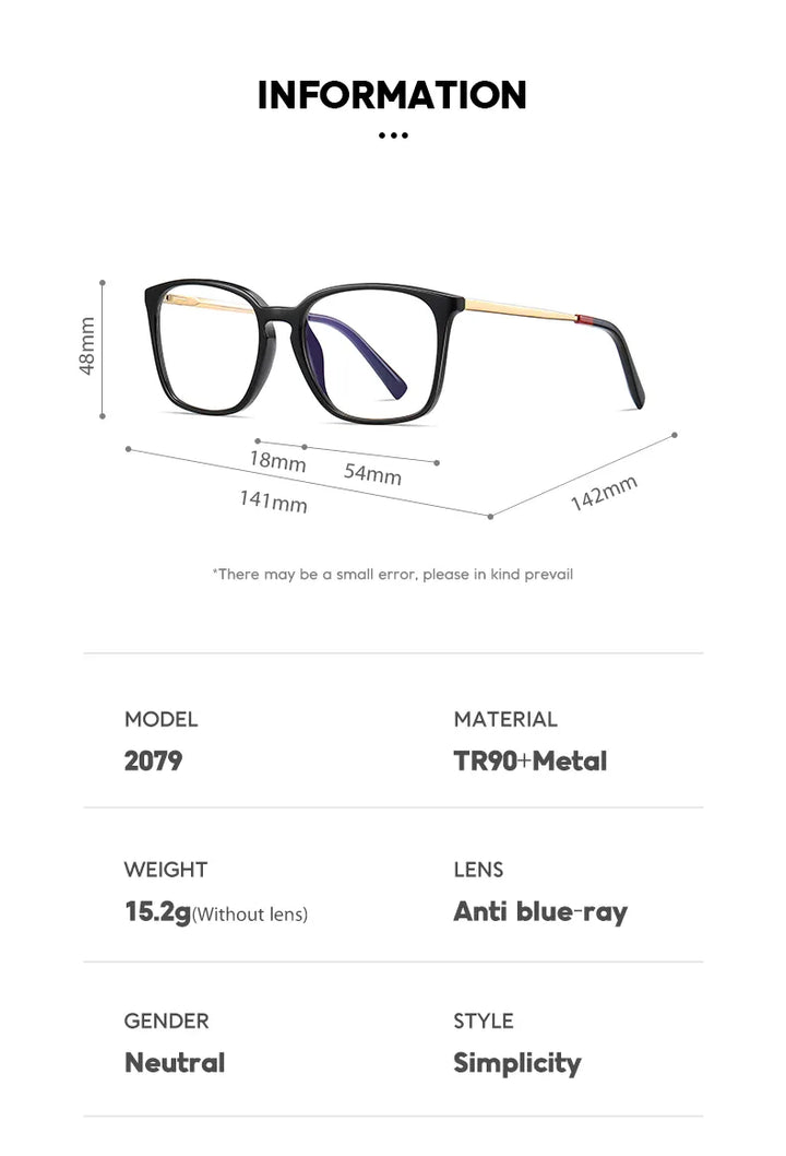 Vicky Men's Full Rim Square Tr 90 Titanium Reading Eyeglasses 2079 Reading Glasses Vicky   