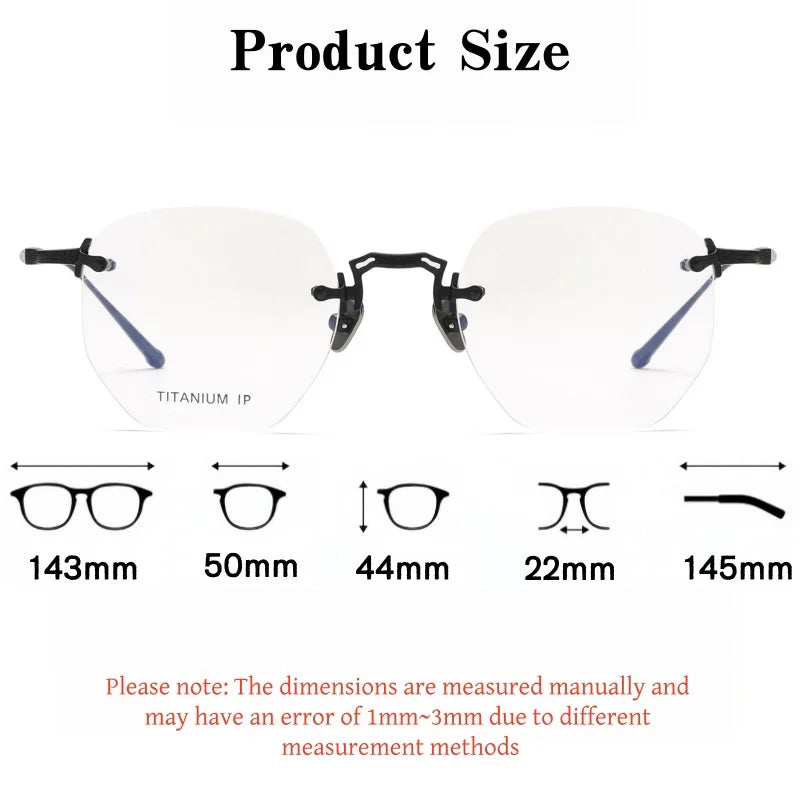 Yimaruili Unisex Rimless Polygonal Pure Titanium Eyeglasses F10121 — view 2 | Yimaruili at FuzWeb