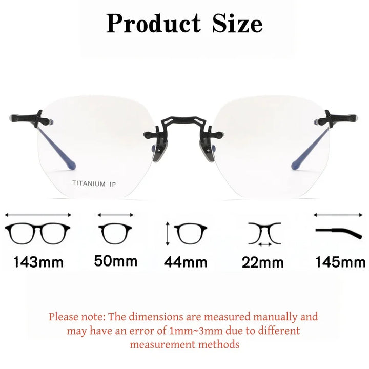 Yimaruili Unisex Rimless Polygonal Pure Titanium Eyeglasses F10121 — view 2 | Yimaruili at FuzWeb