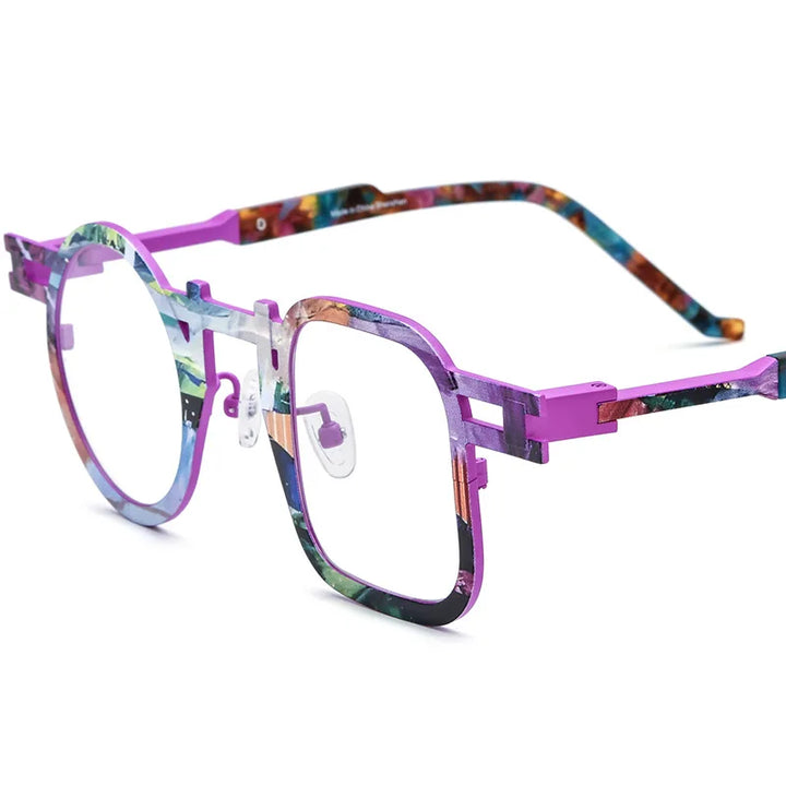 Nobler Unisex Full Rim Round Square Titanium Eyeglasses 185924