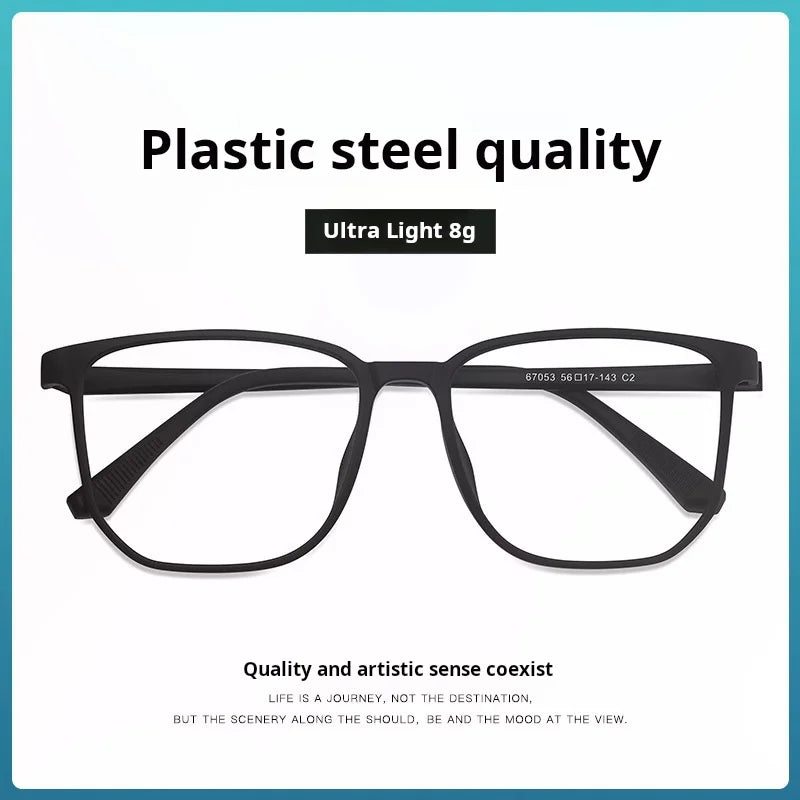 Xbora Unisex Full Rim Square Tr 90 Stainless Steel Eyeglasses 67053