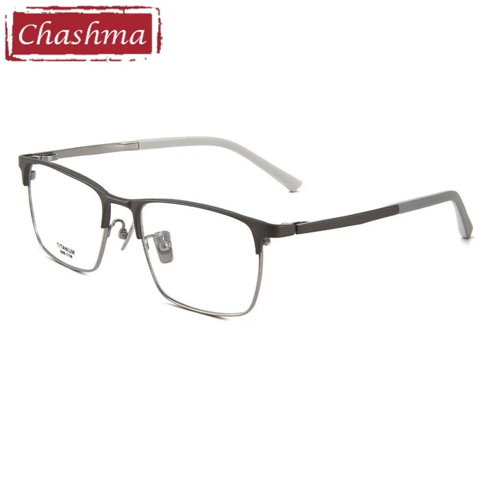 Chashma Ochki Men's Full Rim Square Titanium Eyeglasses 886909